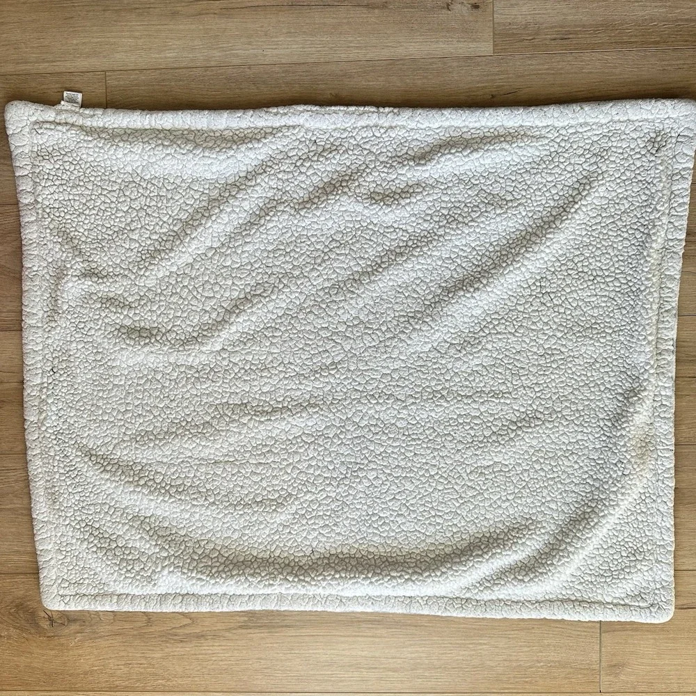Okie Dokie Baby Blanket Grey White Chevron Fleece Lovey 28x37 Cuddle Cozy‎ VTG
